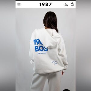 1987 label Harbor Hoodie - an exclusive Boston luxury clothing brand